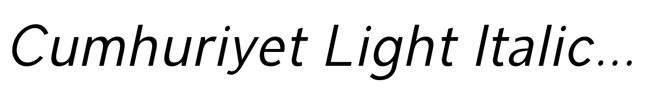 Cumhuriyet Light Italic Con